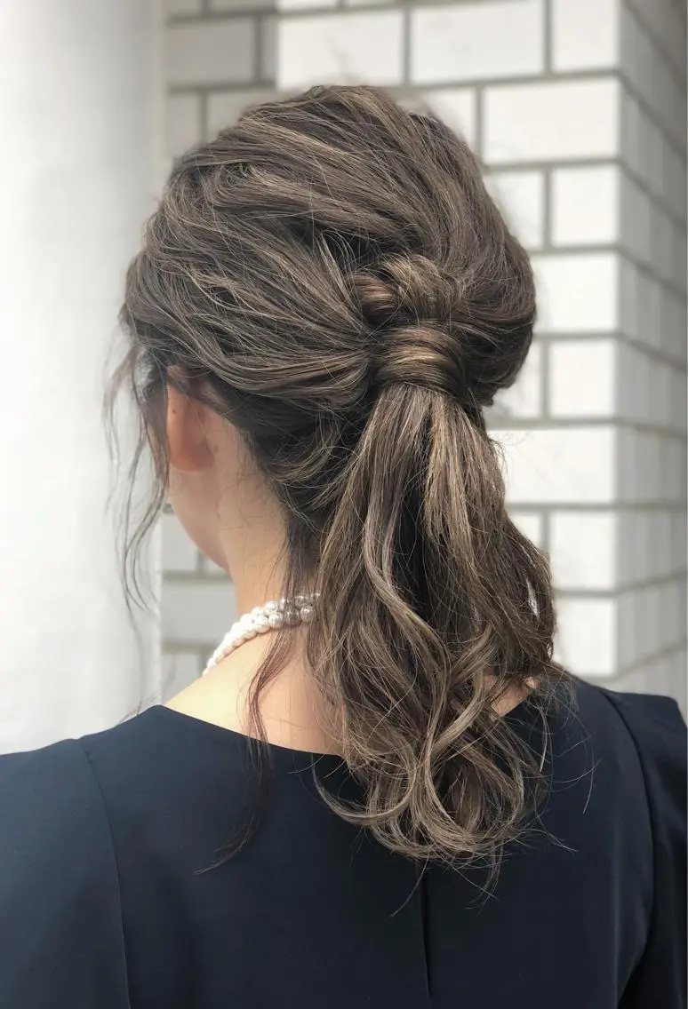 ヘアアレンジ ポニーテール メンズカット特化柏駅 徒歩3分LOUのヘアスタイル