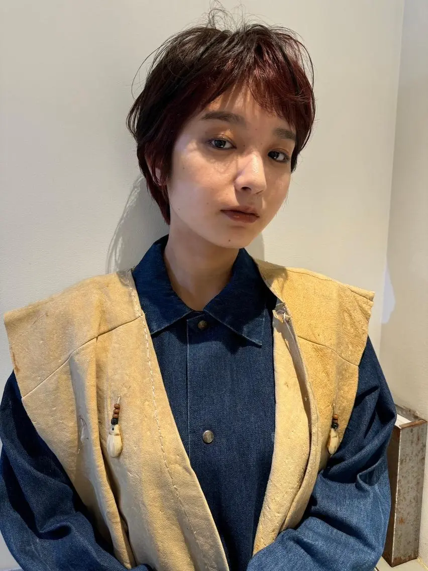 ショート カラー パーマ ショートボブ アディクシーカラー ブリーチ ケアブリーチ デザインカラー カット ヘアカラー トリートメント CEINE PATHのヘアスタイル