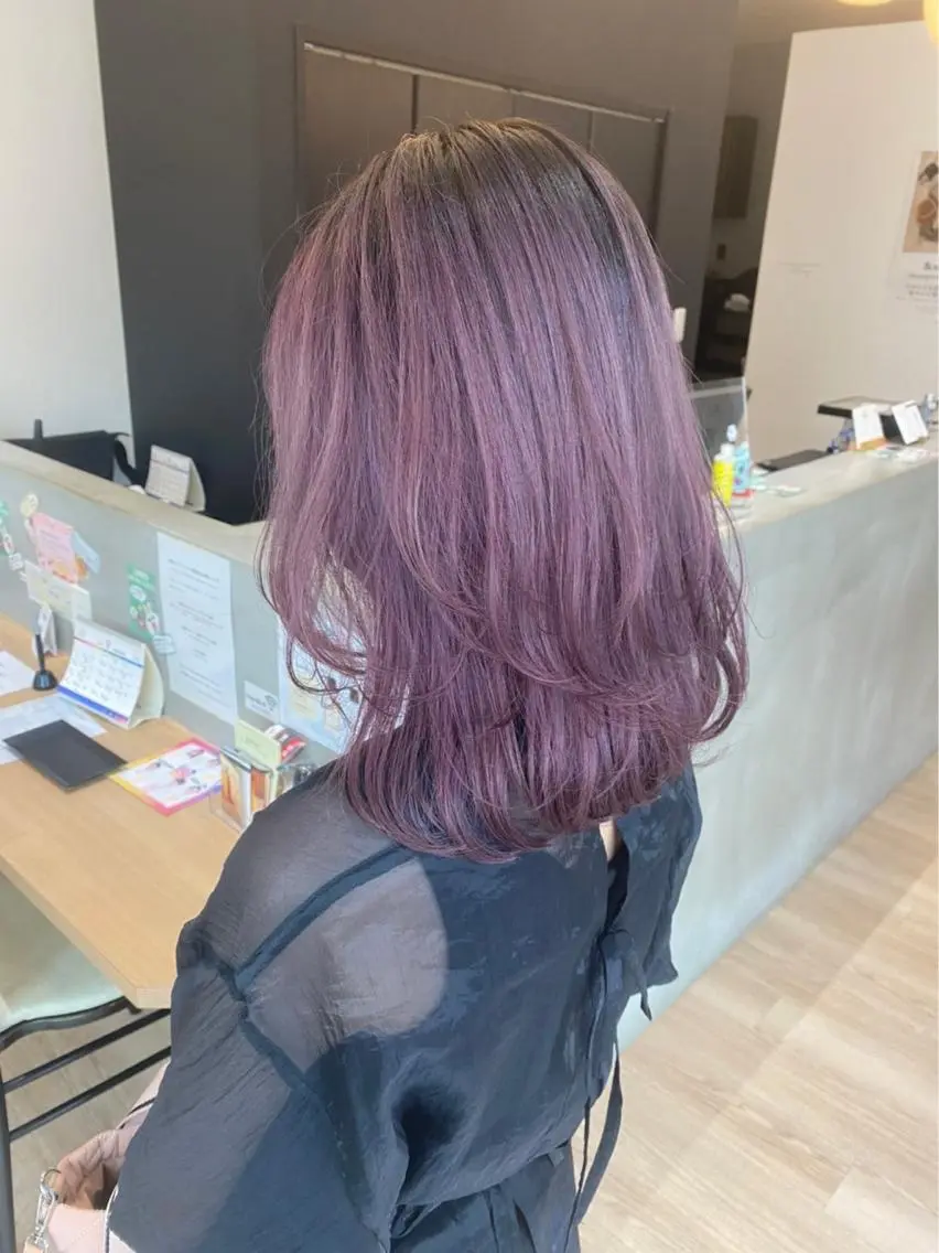 ミディアム カラー ラベンダーカラー ENN藤本 大輝艶感カラーのヘアスタイル