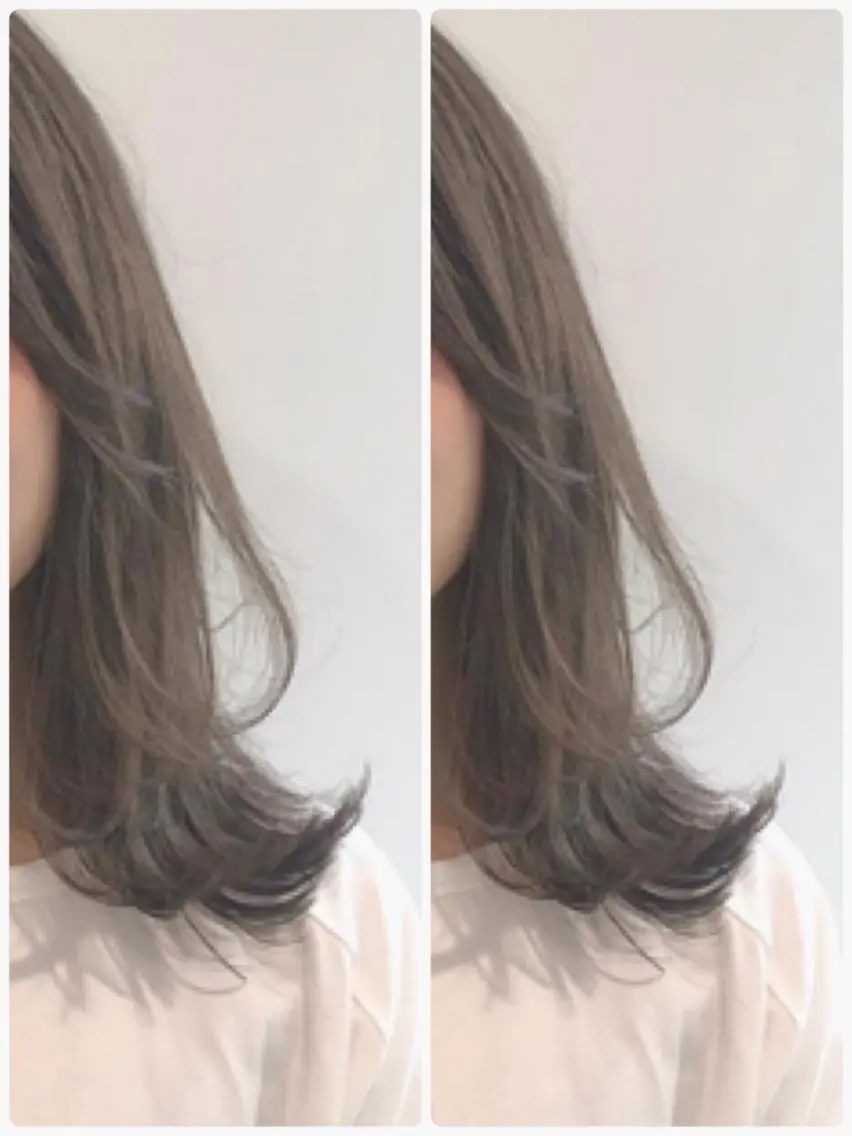 ミディアム カラー ヘアアレンジ ベージュカラー 透明感カラー 外ハネヘア topstylist 芳賀みなみのヘアスタイル