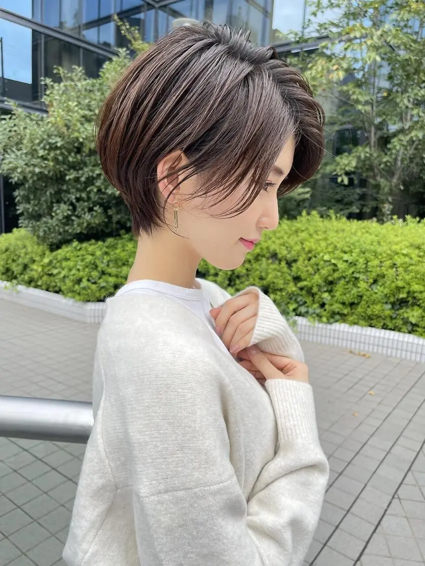 ショート ハンサムショート ショートヘア ボブ、縮毛矯正👑 心斎橋/高城涼也のヘアスタイル