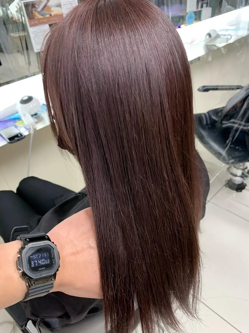 ロング カラー ヘアカラー トリートメント 🫧ダメージレス🫧 カラー&縮毛矯正のヘアスタイル
