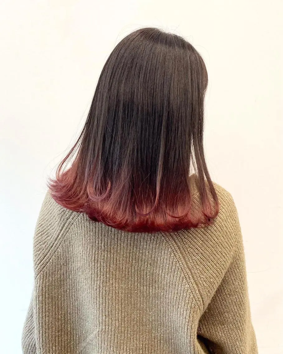 セミロング カラー パーマ ヘアアレンジ 【公式】amble luxe池袋東口🩷のヘアスタイル