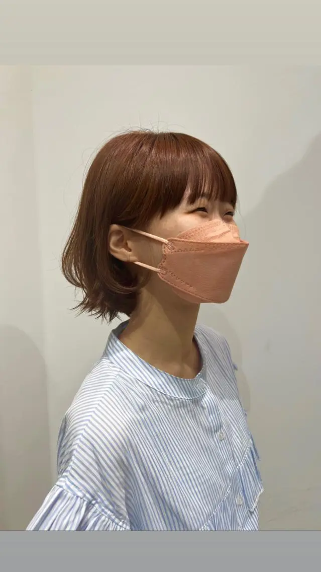 ショート カラー パーマ ブラウンカラー オレンジ オレンジブラウン 🦭era shiori🦭のヘアスタイル