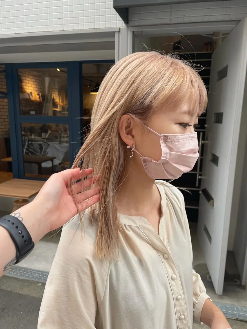 ミディアム カラー やまさきえりこ ニュアンスパーマのヘアスタイル