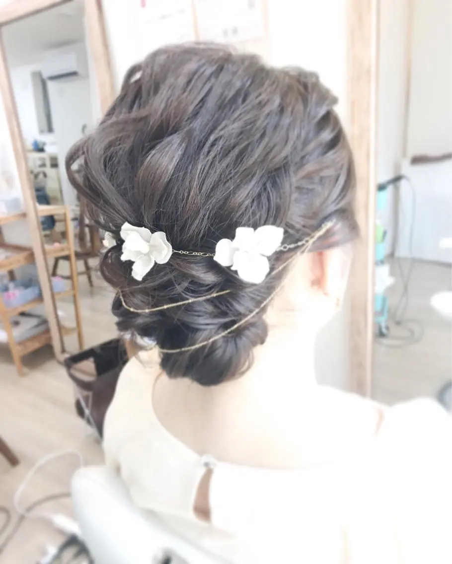 ミディアム ヘアアレンジ マツエク・マツパ 早朝✨ヘアセット 着付け/清水玲歌のヘアスタイル