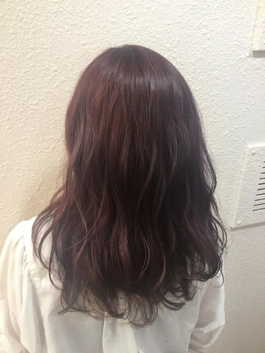 セミロング カラー パーマ ヘアアレンジ メンズ キッズ ネイル マツエク・マツパ ダブルカラー ピンクカラー バイオレットカラー カラーマツエク ピンク 新宿/髪質改善/ 美髪矯正✨浅江通友のヘアスタイル