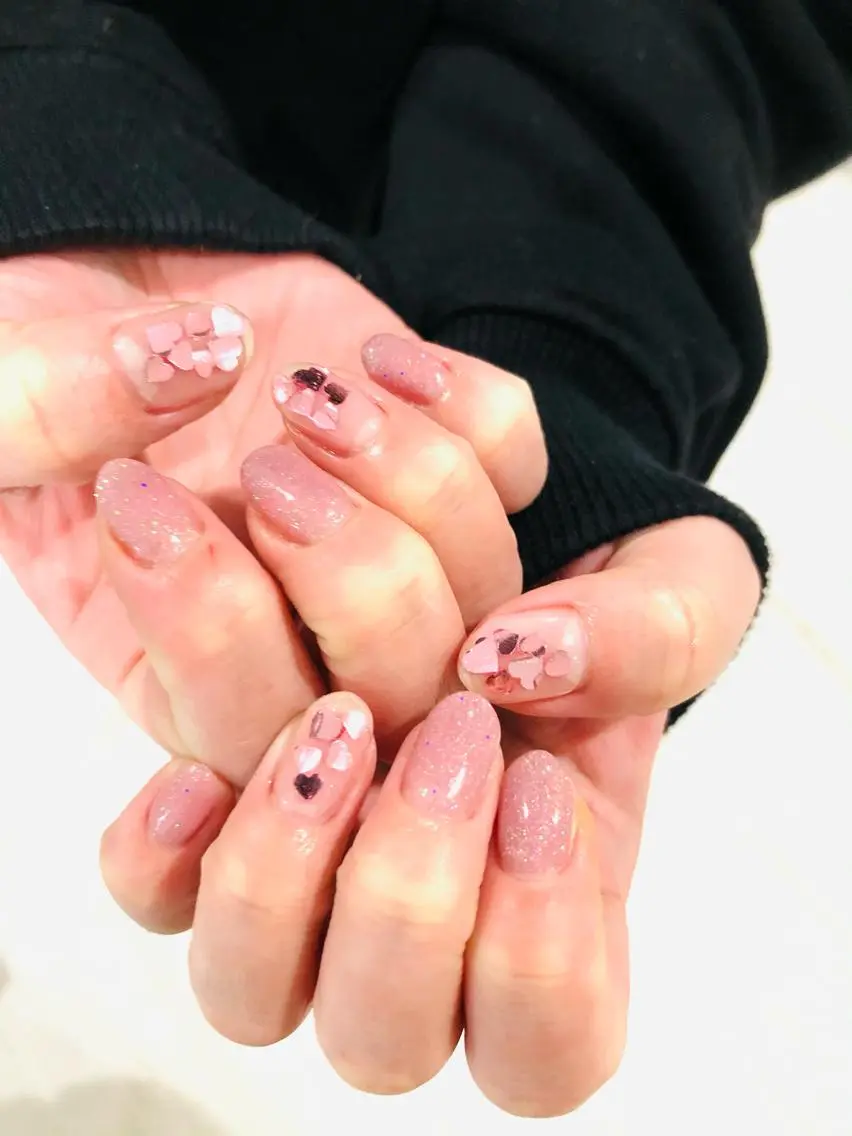 ネイル フラッシュネイル フレンチネイル ラメ(グリッター) ラメグラデーション マグネットネイル H3 hitoのネイルデザイン