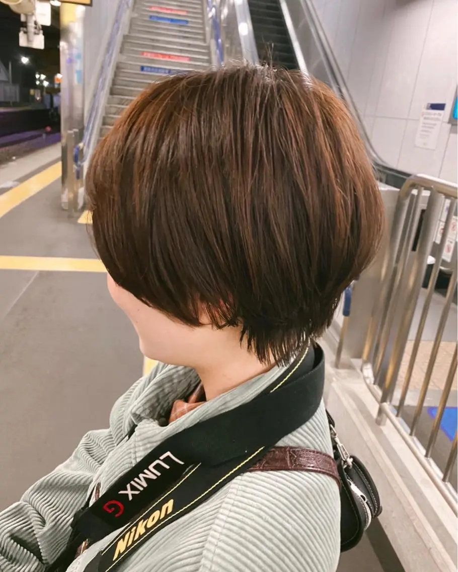 ショート カラー ヘアアレンジ ショートボブ ボブ ショートヘア 高橋胡桃🪽 ディレクターのヘアスタイル