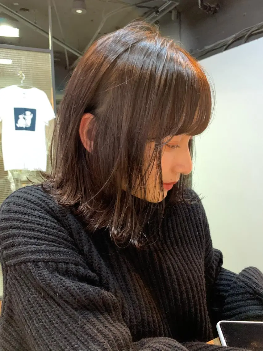 ミディアム カラー カット ヘアカラー トリートメント ヘアセット 怪我のため6月末 復帰予定田中瑞希🍃のヘアスタイル