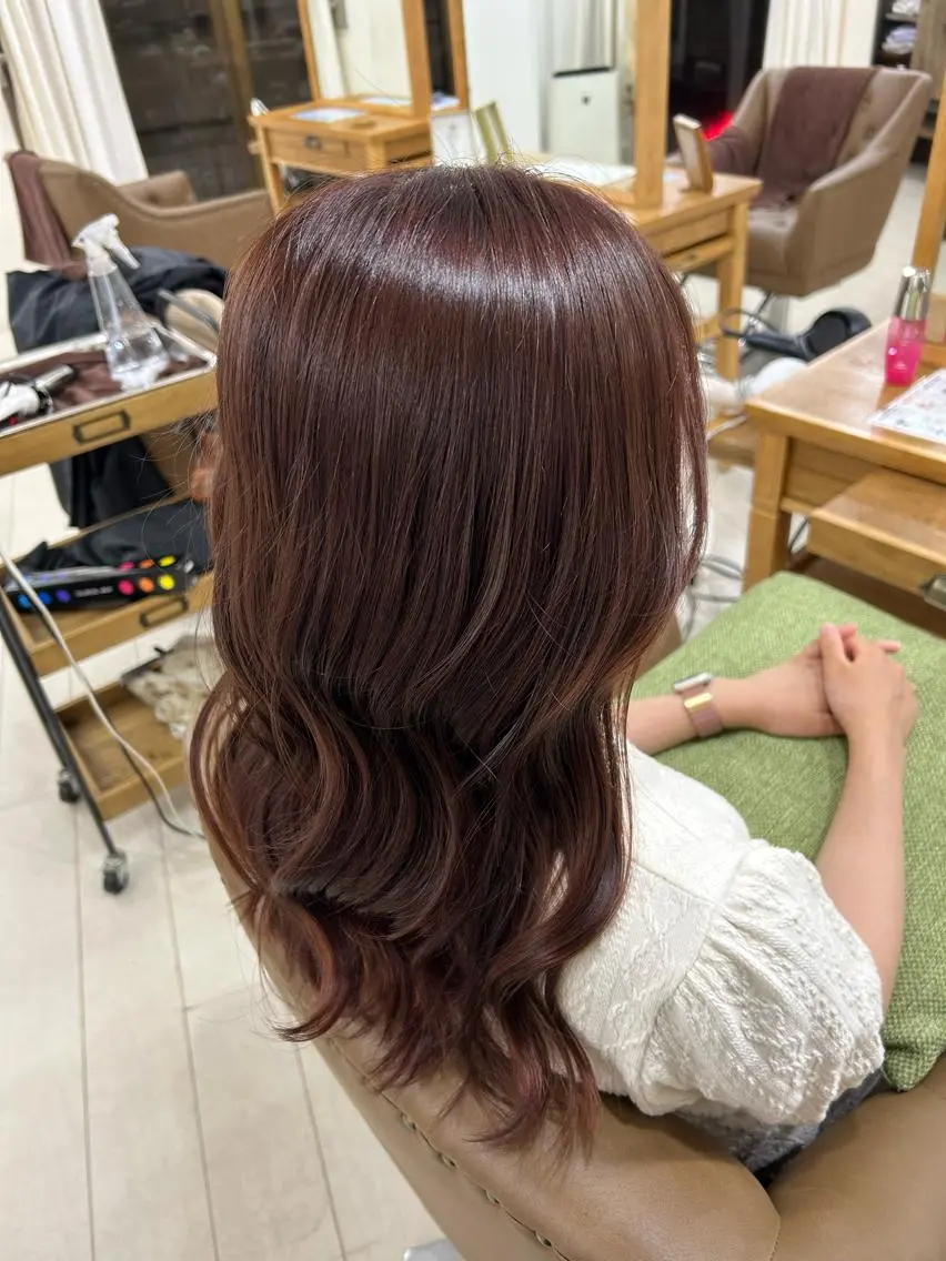 セミロング カラー ヘアアレンジ 韓国風ヘア ☕️結【suii.】 ボブ/ヘアセット☕️のヘアスタイル