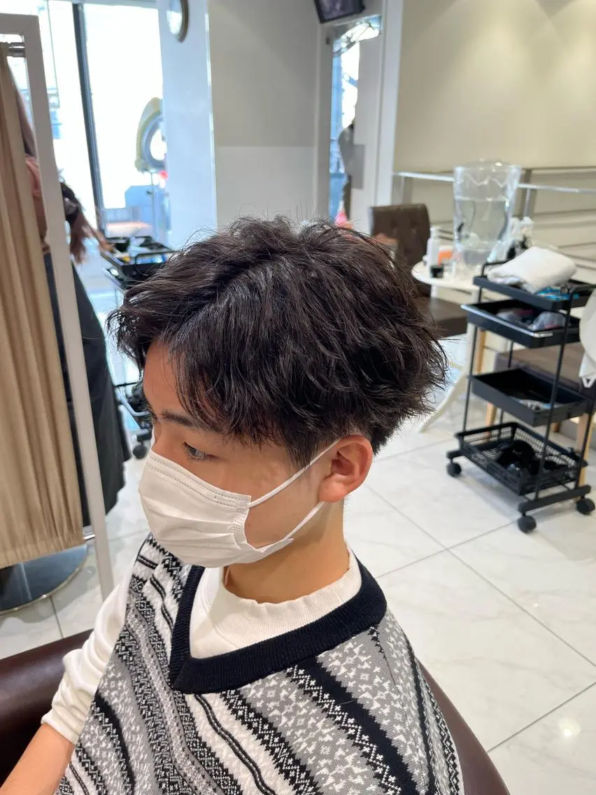 パーマ メンズ カット パーマ 佐々木 拓海のヘアスタイル