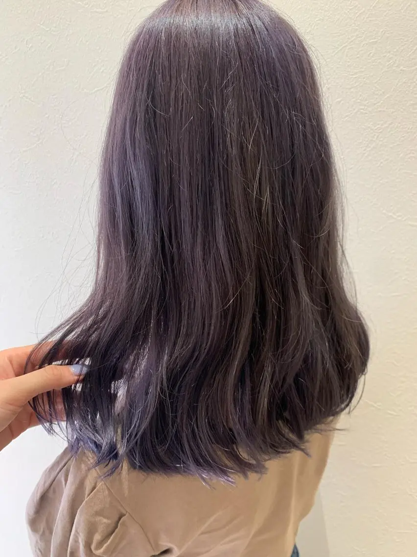 ミディアム カラー ブリーチ ラベンダーカラー カット ヘアカラー トリートメント hubhair レイヤー/透明感のヘアスタイル