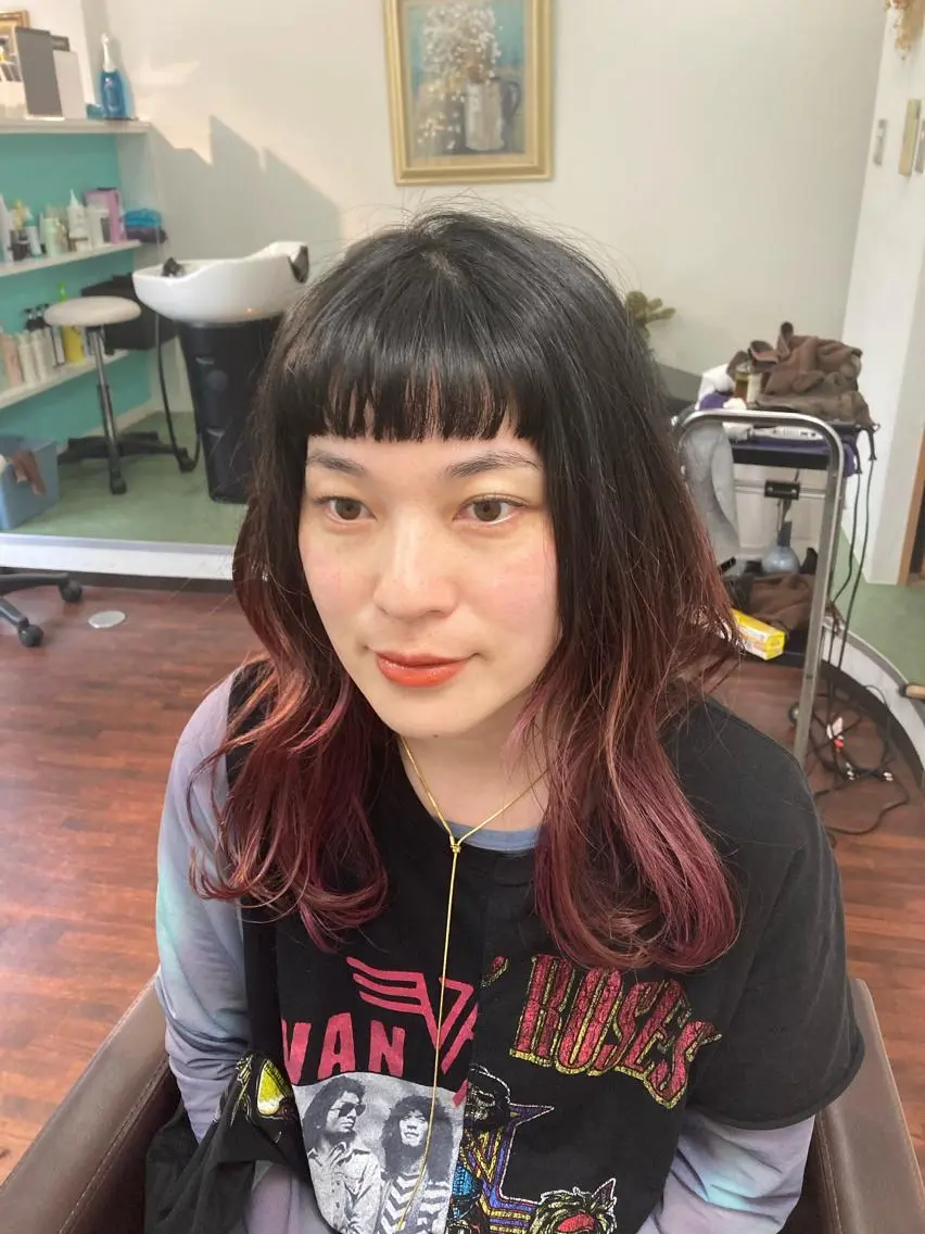 セミロング カラー 田牧 みゆきのヘアスタイル