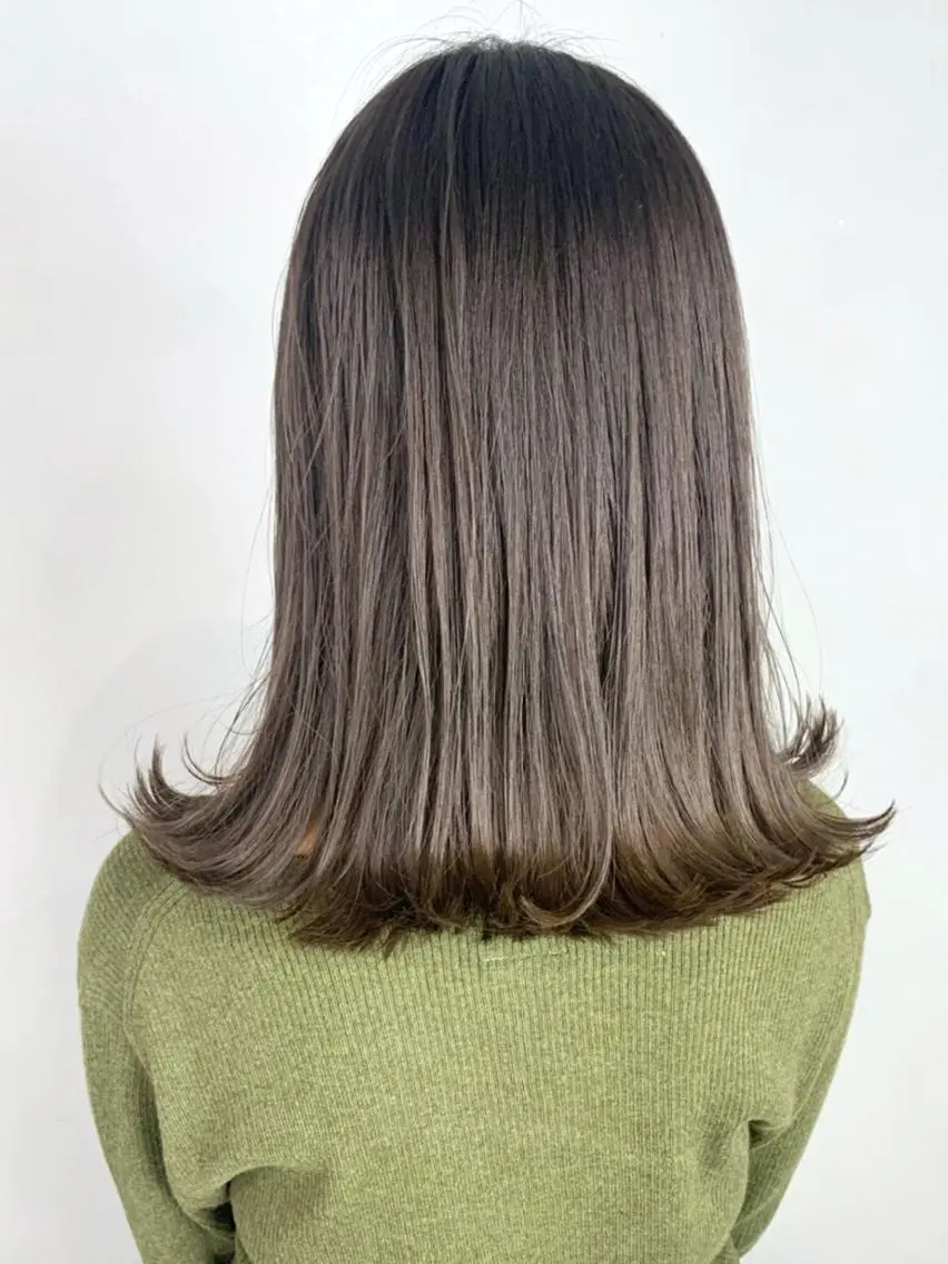 ミディアム カラー パーマ ヘアアレンジ グレージュ ミント ITbyALBUM 浦和店のヘアスタイル