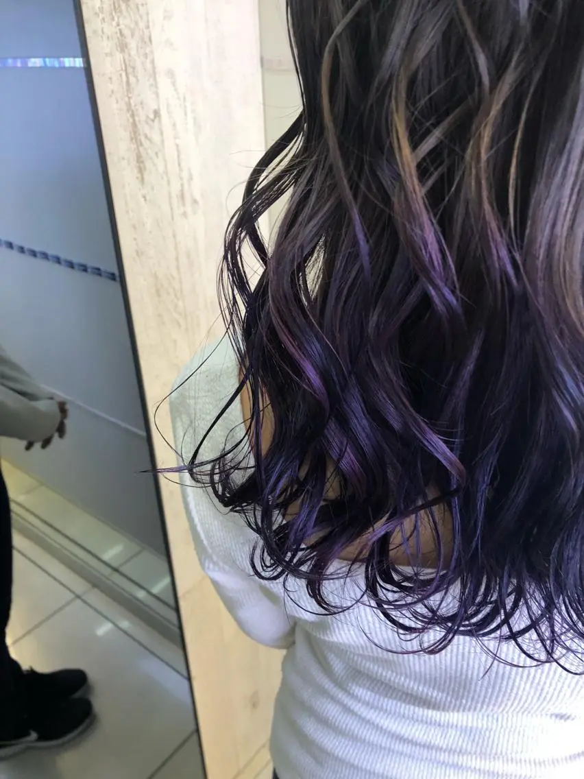 ロング カラー グレージュ パープルカラー カット ヘアカラー トリートメント 髪質改善/美髪矯 正ヤマモトハルキのヘアスタイル