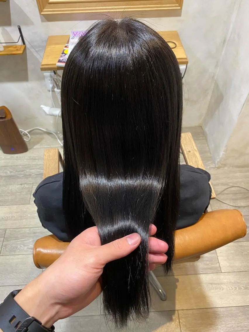 ロング カラー パーマ 縮毛矯正 MASAKI 髪質改善 /縮毛矯正のヘアスタイル