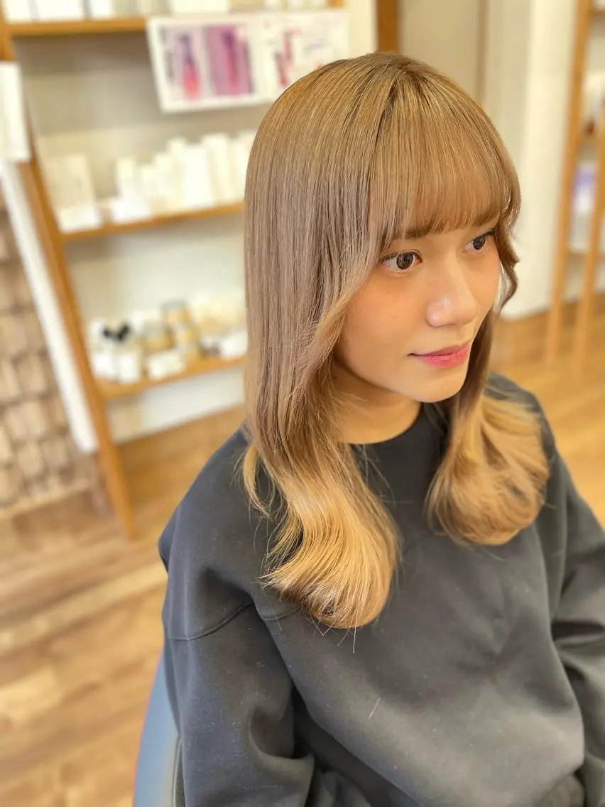 セミロング カラー ヘアカラー エクステ/プルエク/ rita/フルヤマのヘアスタイル