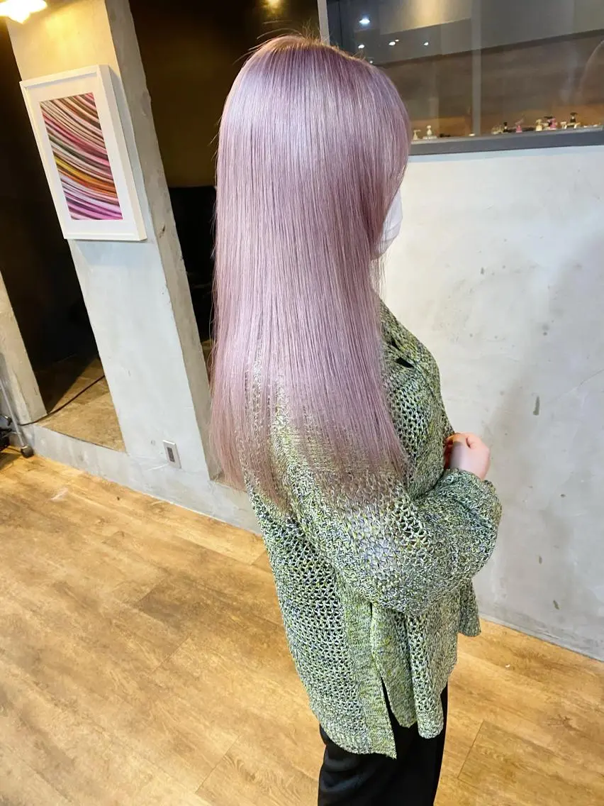 セミロング カラー ヘアカラー トリートメント yoriダブルカラー 代表すがわらのヘアスタイル