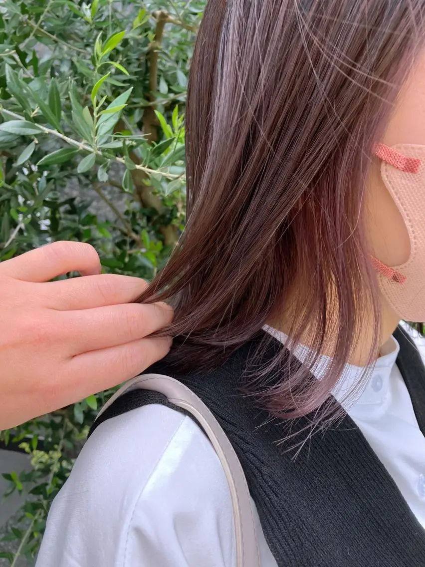 ミディアム ラベンダーベージュ はらだ ともこ☺︎のヘアスタイル