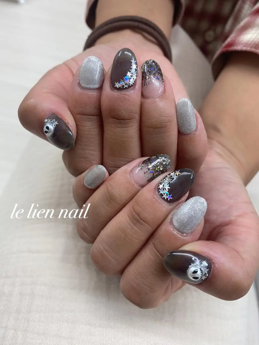 ネイル ハロウィン マグネットネイル le lien nailのネイルデザイン