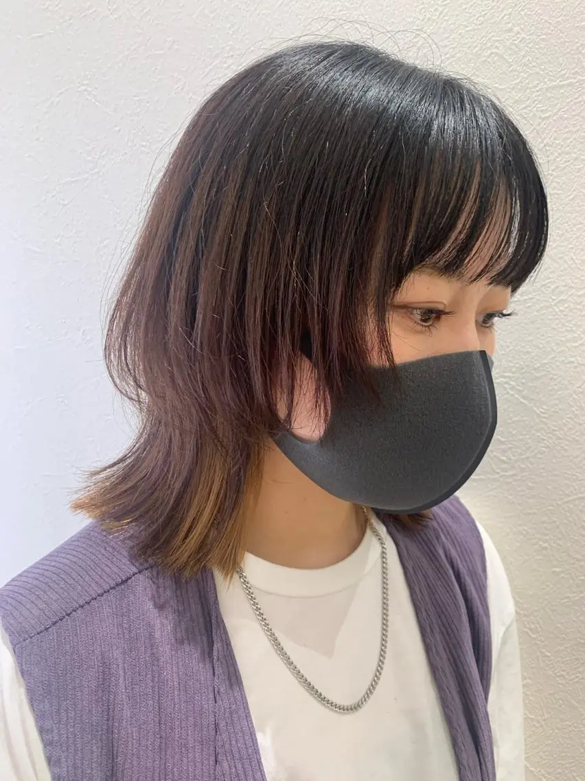 ミディアム ウルフカット カット トリートメント hubhair レイヤー/透明感のヘアスタイル