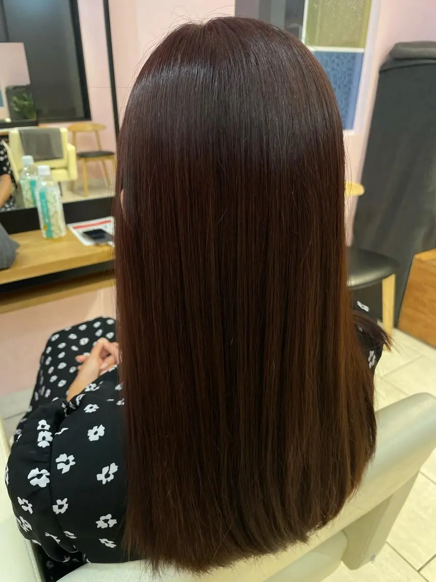 セミロング カラー ヘアアレンジ ブリーチ ブラウンカラー ケアカラー ブリーチなしカラー ピンクカラー 並木 政太郎のヘアスタイル