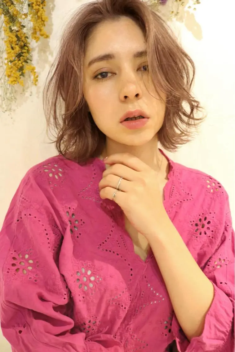 ミディアム カラー カット ヘアカラー トリートメント 似合わせカラーパーマ 🌿kitin米川のヘアスタイル