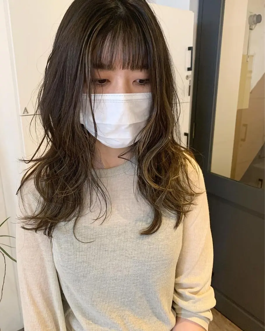 ロング カラー パーマ ヘアアレンジ メンズ キッズ ネイル マツエク・マツパ メンズハイライト ハイライトカラー ハイライト レイヤーカット ウルフレイヤーカット /チヒロのヘアスタイル