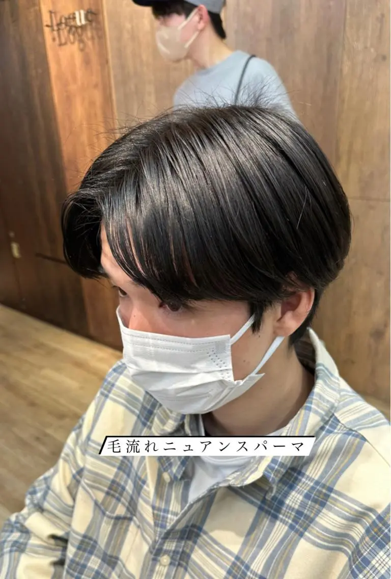 セミロング パーマ メンズ メンズパーマ セミロングパーマ ニュアンスパーマ パーマ職人 渡邊　優雅のヘアスタイル