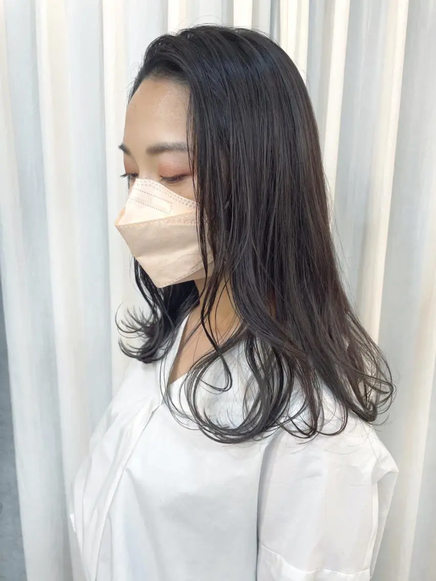 ロング カラー アッシュ ベージュカラー カット ヘアカラー トリートメント HIROKI ”博多 /ボブのヘアスタイル