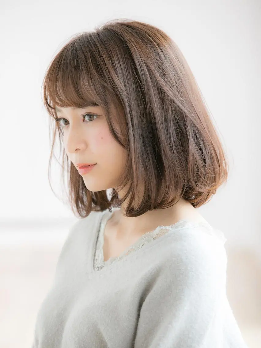 ミディアム カラー パーマ 【広尾/恵比寿】 カットカラーのヘアスタイル