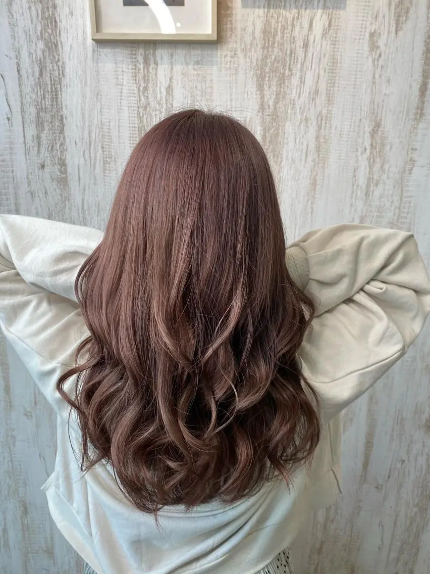 ロング カラー ベージュカラー ピンクカラー ピンクベージュ 髪質改善 トリートメント カット ヘアカラー トリートメント 縮毛矯正・髪質改善 支持率No1🫧北島のヘアスタイル