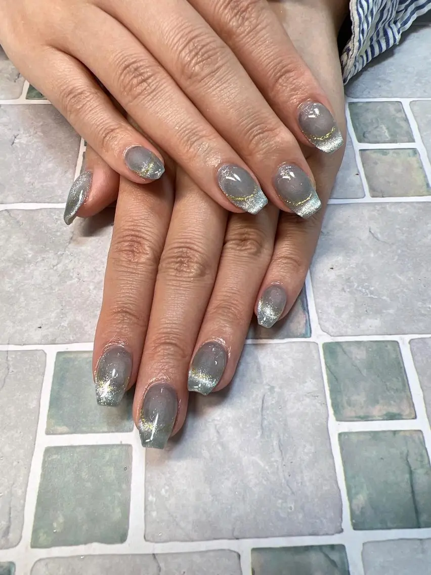 ネイル フレンチネイル マグネットネイル マグネットフレンチ coco nailのネイルデザイン