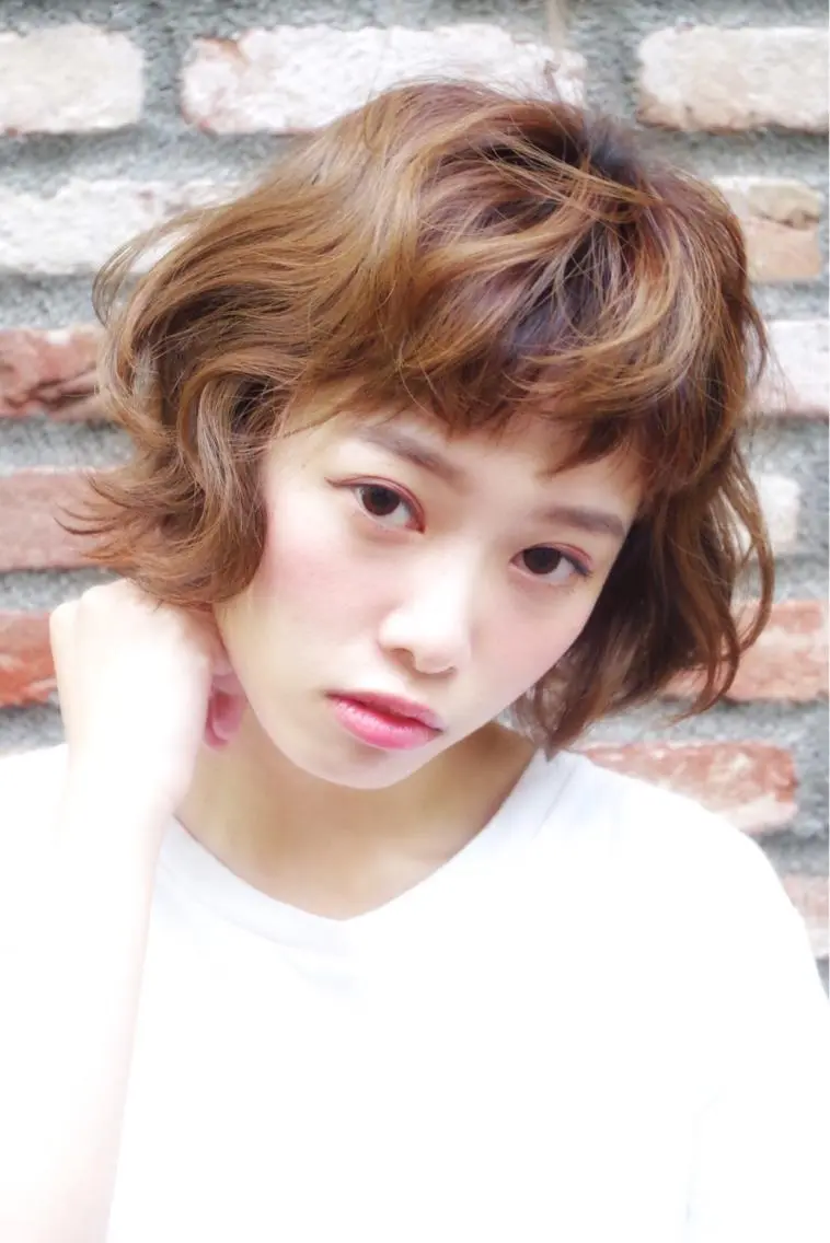 ミディアム カラー パーマ たまプラーザ駅 YAMATOのヘアスタイル