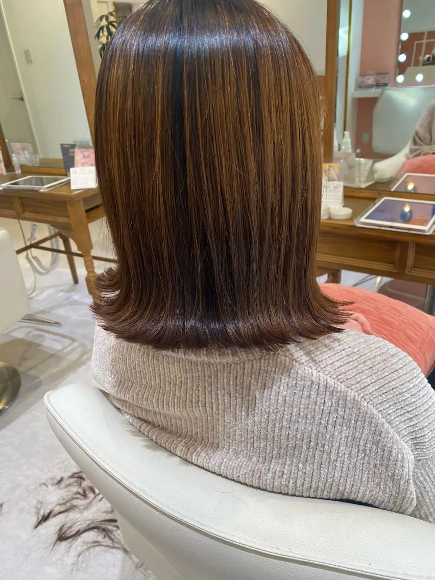 ミディアム カット トリートメント 梛木 唯のヘアスタイル