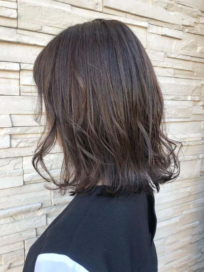 ミディアム カラー ヘアカラー トリートメント ナチュラルスタイル/ 透明感カラー/比嘉のヘアスタイル