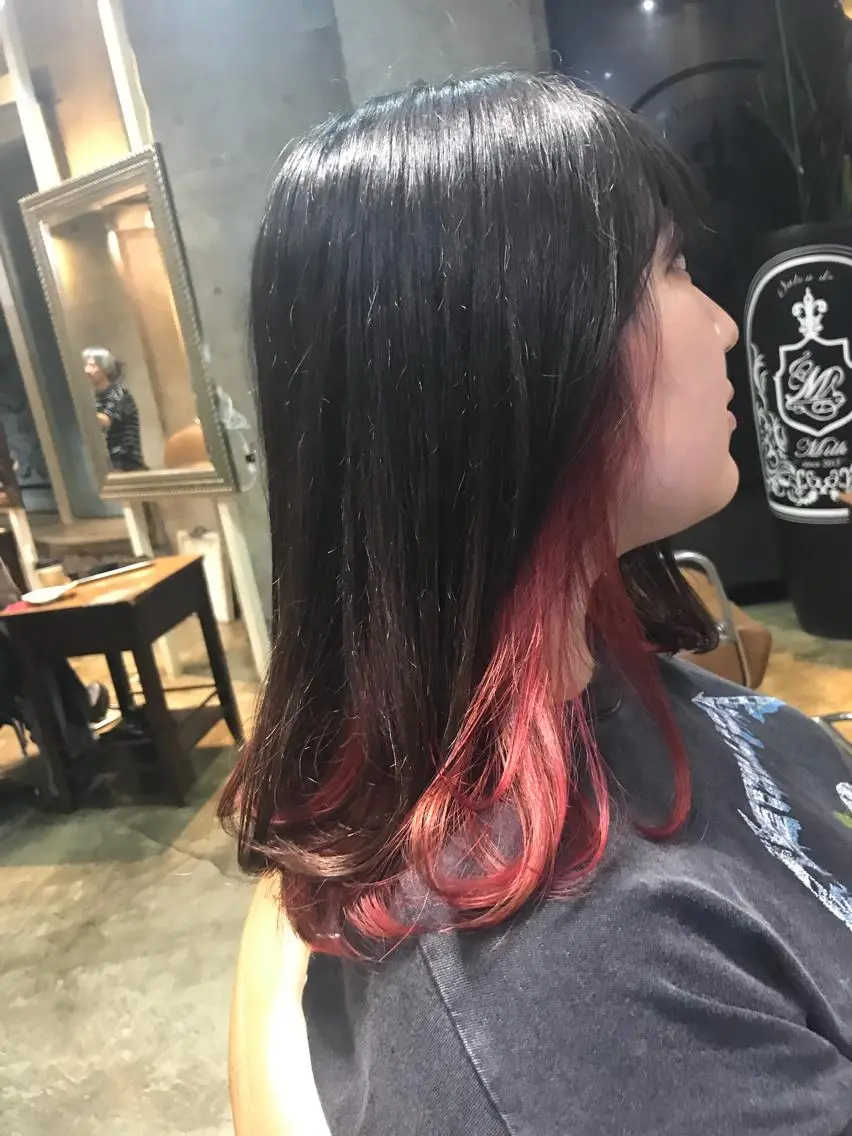 ミディアム カラー パーマ ヘアアレンジ メンズ キッズ ネイル マツエク・マツパ サロンドミルク 渋谷高比良のヘアスタイル