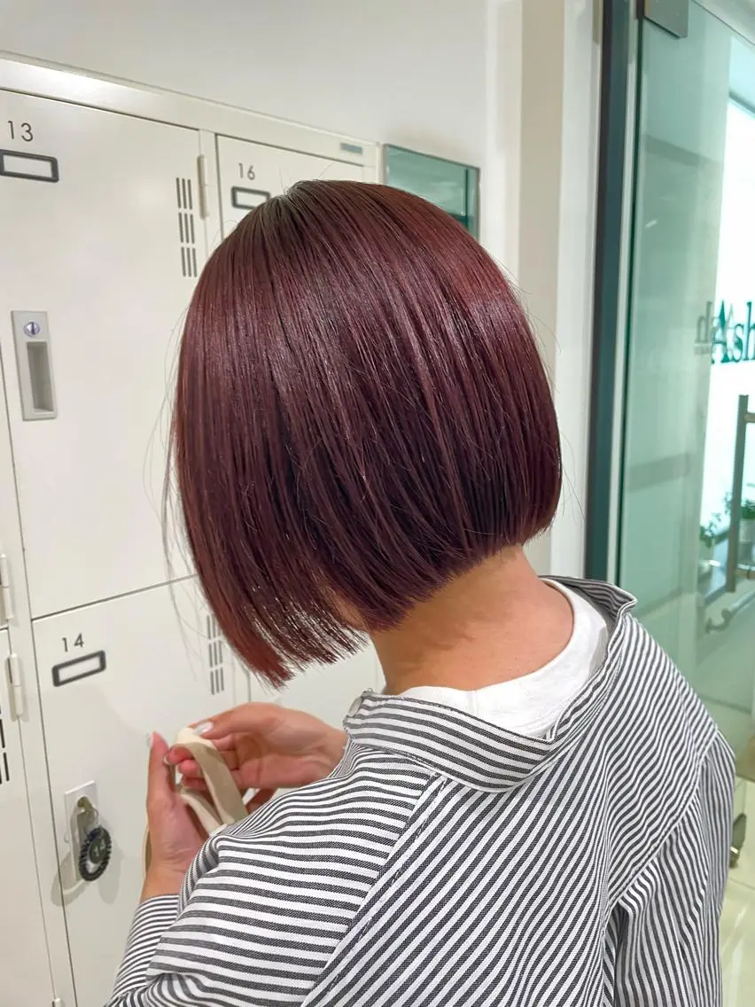 ショート カラー ブリーチ ブラウンカラー ブリーチなしカラー レッドカラー レッドブラウン 【髪質改善】 kasumi🌷🌷のヘアスタイル