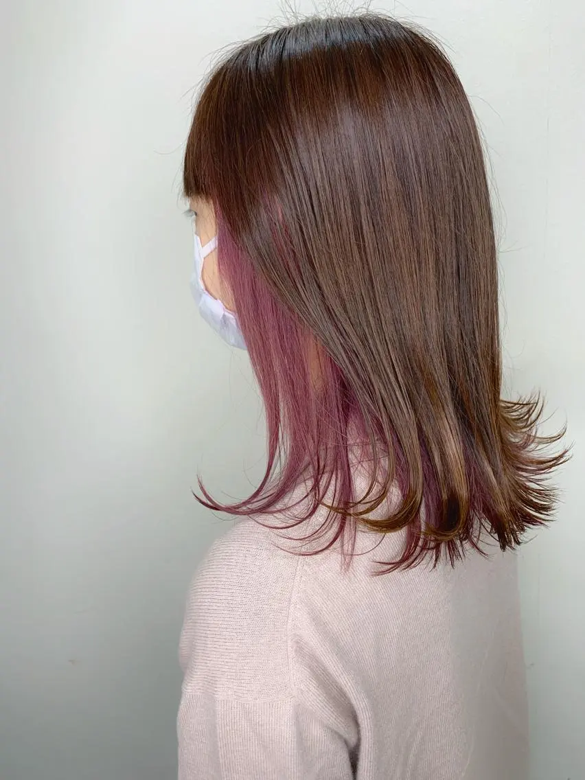 セミロング カラー ヘアカラー トリートメント 艶髪クリエイター🪽 秋田 聖也のヘアスタイル