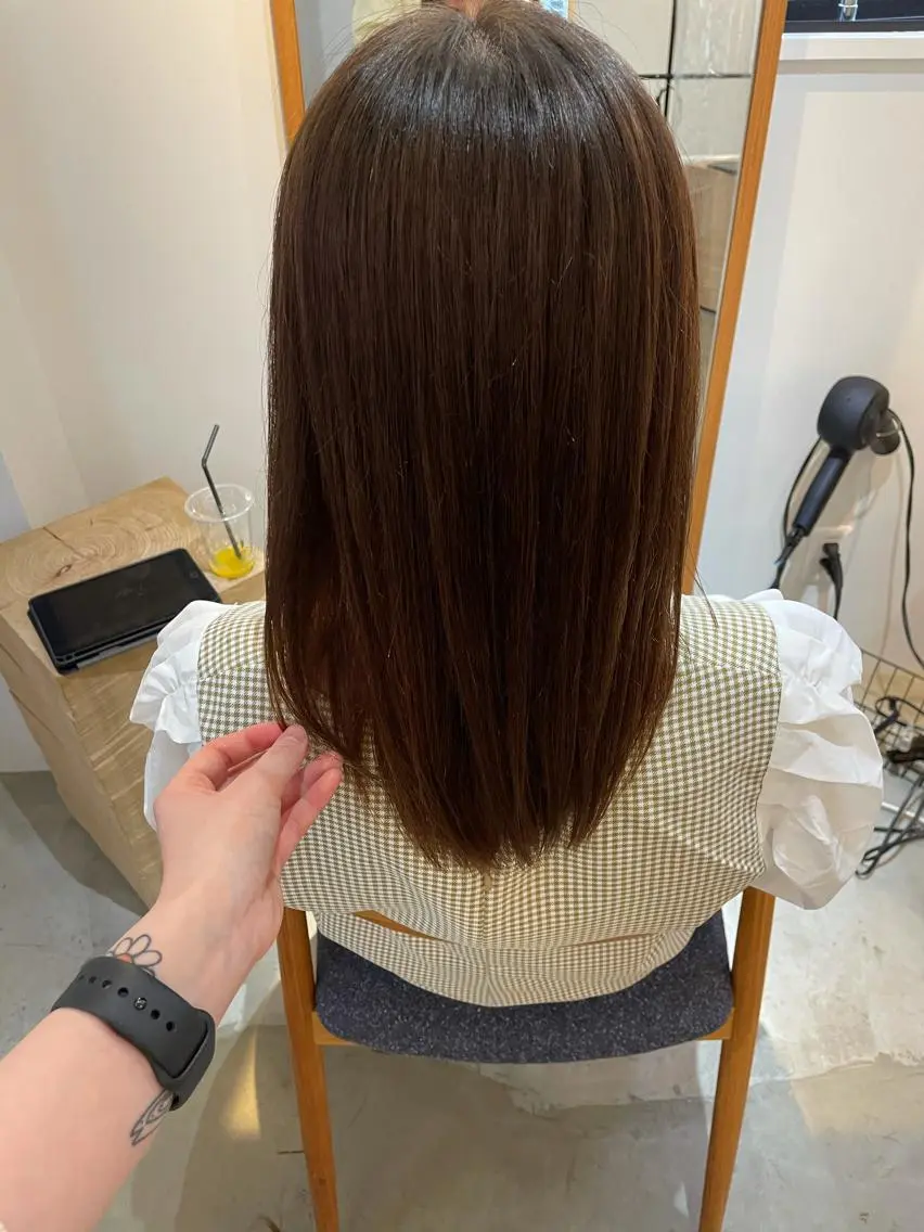 セミロング セミロングパーマ やまさきえりこ ニュアンスパーマのヘアスタイル
