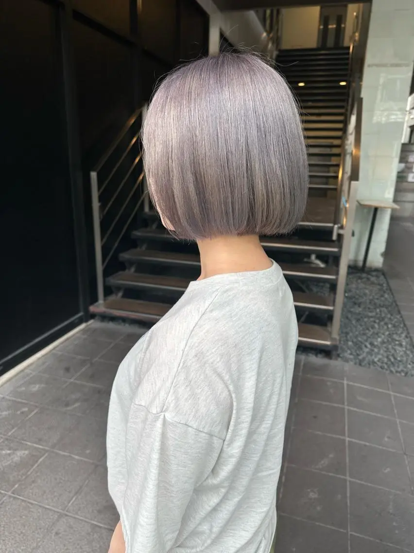 ショート カラー ヘアアレンジ ヘアカラー トリートメント 天神/ブリーチ/ ブリーチなしカラーのヘアスタイル