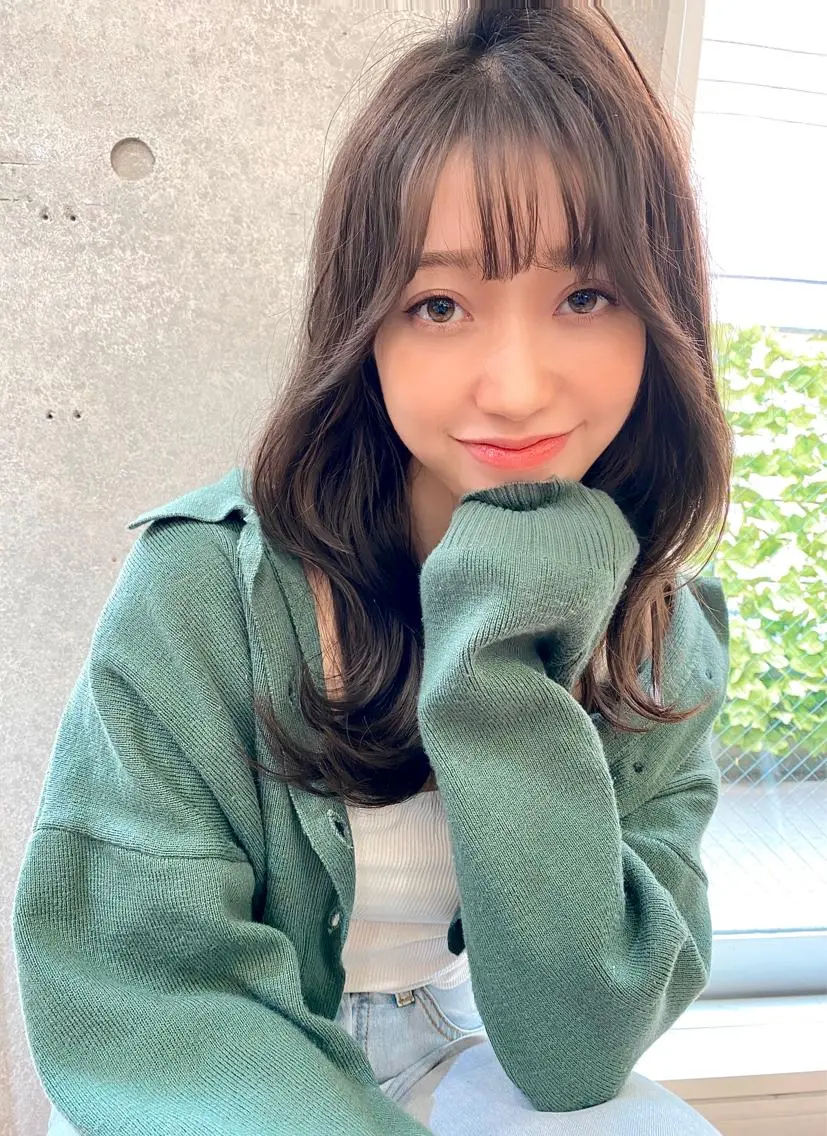 セミロング ボブ くびれヘア エギョモリ 韓国風ヘア レイヤーカット 大人可愛いレイヤー 大田のヘアスタイル