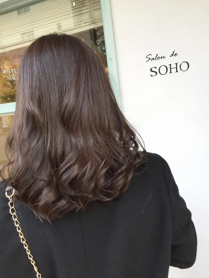 ミディアム カラー アッシュ アッシュグレー アッシュグレージュ ブラウンカラー 透明感カラー ◇おの あすか◇のヘアスタイル
