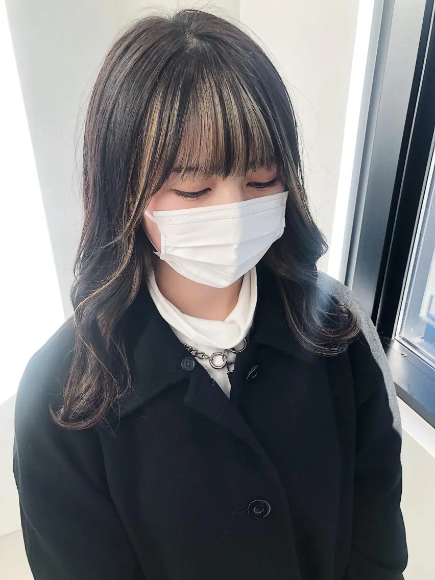 ロング カラー ミストバング 髪質改善/顔まわり 石原のヘアスタイル