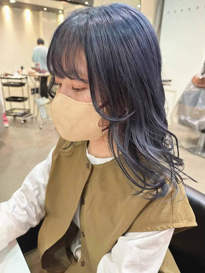 ミディアム ショートボブ ミディアムパーマ ボブ 髪質改善 韓国風ヘア カット ヘアカラー 店長/骨格診断/美髪 髪質改善/松若 優のヘアスタイル