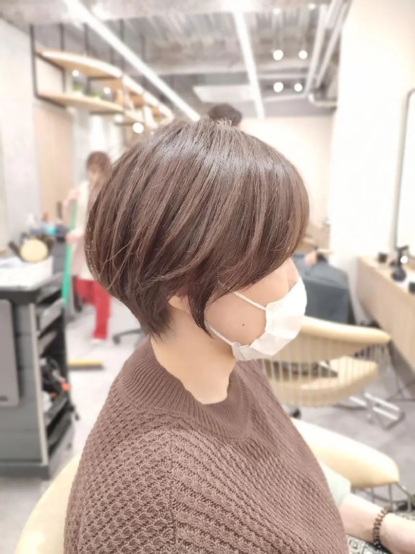 ショート 丸みショート ショートヘア 【似合わせ・レイヤー ・パーマ】海気のヘアスタイル