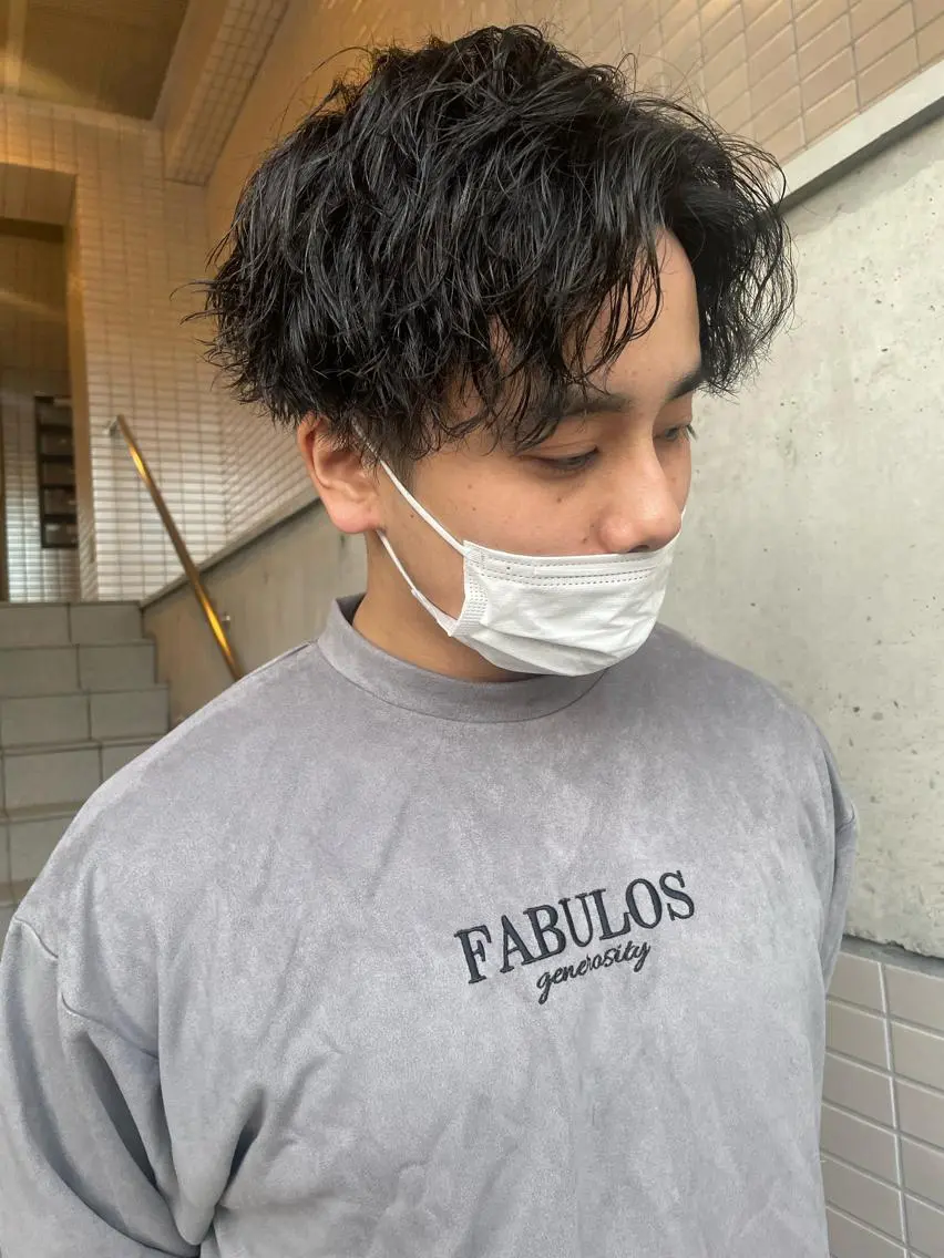 パーマ メンズ カット パーマ 大阪メンズ 美容師井上智博のヘアスタイル
