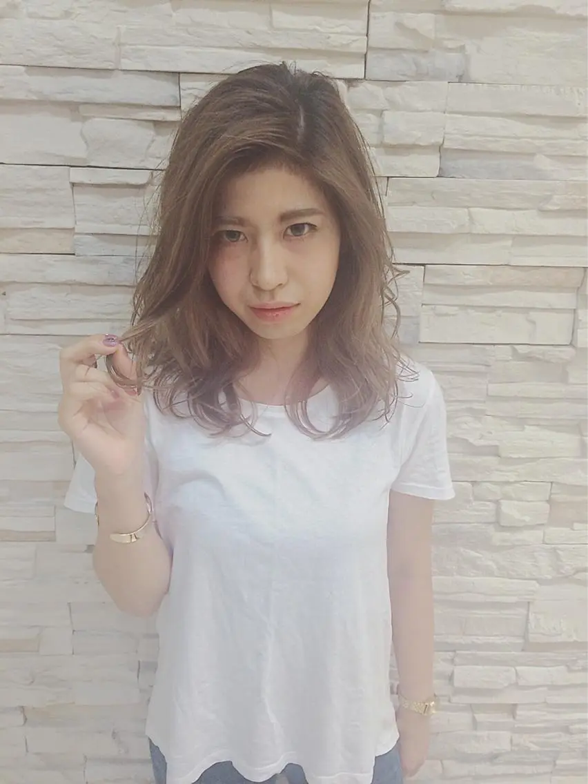 セミロング 新宿 木下拓哉のヘアスタイル