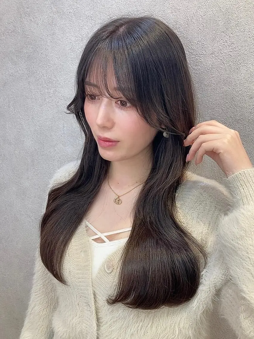 セミロング カラー 韓国風ヘア ワンホンヘア カット ヘアカラー 🩷韓国ヘア/ヨシン モリ🩷Maikaのヘアスタイル